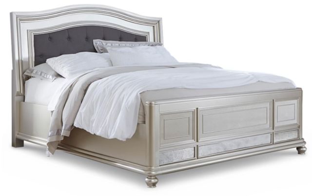 Signature Design by Ashley® Coralayne 6-Piece Silver California King Panel Bed Set-1