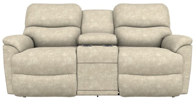 La-Z-Boy® Trouper Stucco Power Reclining Loveseat with Console and Headrest-1