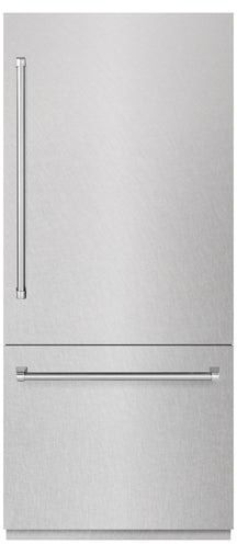 ZLINE 36 in. 19.8 Cu. Ft Satin Stainless Steel Built In Bottom Freezer Refrigerator