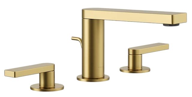 KOHLER® Composed® Vibrant Brushed Moderne Brass Widespread Bathroom Sink Faucet with Lever Handles-0