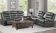 Homelegance® Putnam Gray Power Double Reclining Console Loveseat-1