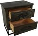 International Furniture Direct Teak Stained Dark Nightstand-5