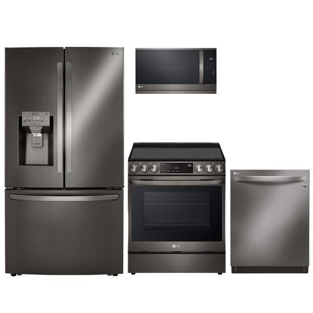LG 4 Piece PrintProof™ Black Stainless Steel Kitchen Package-0