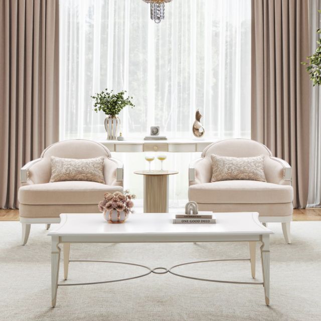 Michael Amini® La Marisia Creamy Pearl Console Table-1