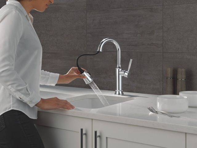 Delta Renaldi® Lumicoat® Chrome Single Handle Bar/Prep Faucet-2