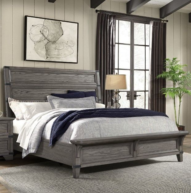 Intercon Forge Wire Brushed Steel Gray King Panel Bed-1