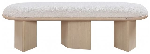 Meridian Furniture Wilshire Cream/Natural Upholstered Bench-1