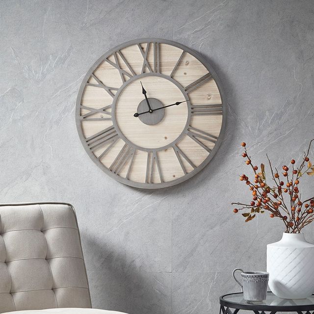 Olliix by Madison Park Mason Gray Wall Clock-3