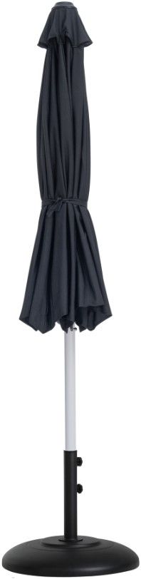 Meridian Furniture Fiji Black/Matte Black/Matte White Aluminum Outdoor Patio Umbrella and Base-1