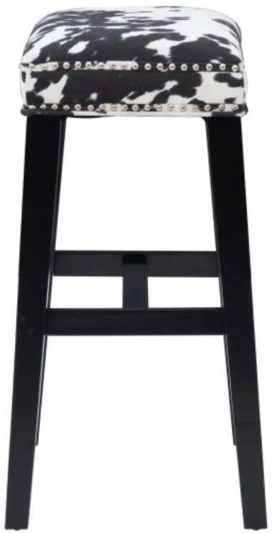 Linon Wyatt Black Cow Bar Stool-2
