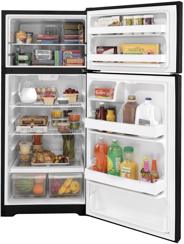 GE® 28" 16.6 Cu. Ft. ENERGY STAR® Black Top Freezer Refrigerator-4