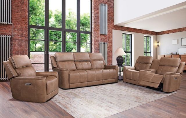 Corinthian Furniture Cason Peanut Power Reclining Loveseat with Power Headrest and Console-1