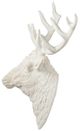 A & B Home Darby Aged White Deer Head Wall Accent-2