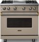 Viking® 5 Series 36" Nantucket Pro Style Gas (LP) Range with Brushed Brass Trim-4