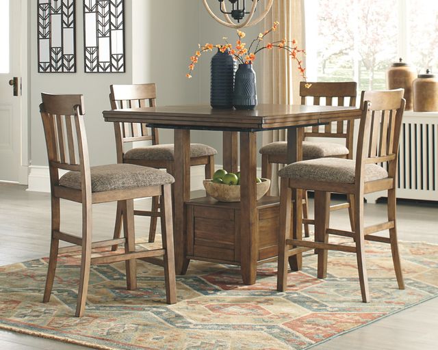 Benchcraft® Flaybern Light Brown Dining Upholstered Counter Stool-2