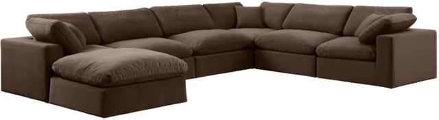 Meridian Furniture Comfy 7-Piece Brown Velvet Sectional-0