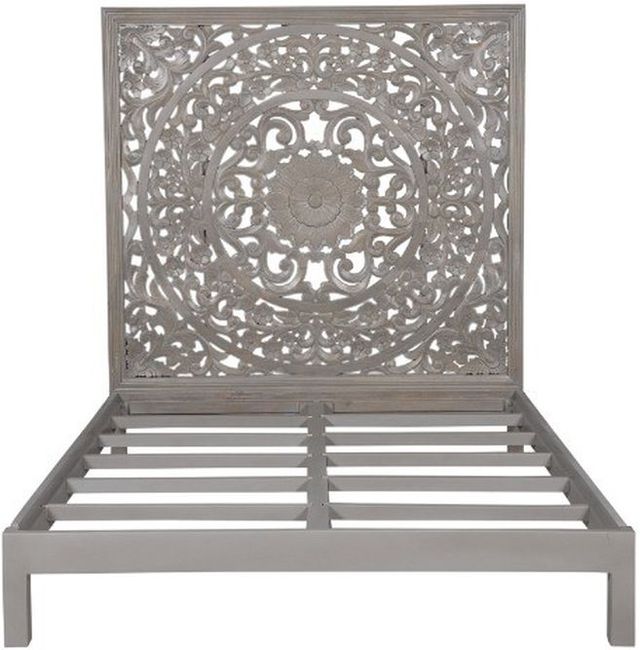 Porter International Designs Mandala Gray Queen Panel Bed-1