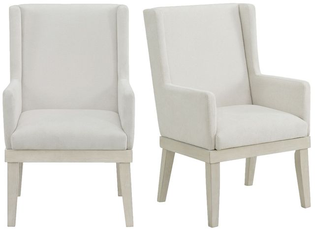Elements International Avalanche Antique White Dining Arm Chair-4
