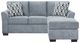 Affordable Furniture 3900 Anna 2-Piece Blue/Gray Right-Arm Facing Sofa Sectional and Chaise-0