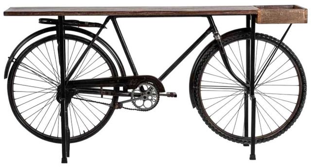 Classic Home Cycle Limewash Myst Counter Table with Black Base-2