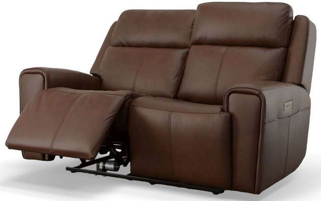 Flexsteel® Barnett Timber Power Reclining Loveseat with Power Headrests and Lumbar-2