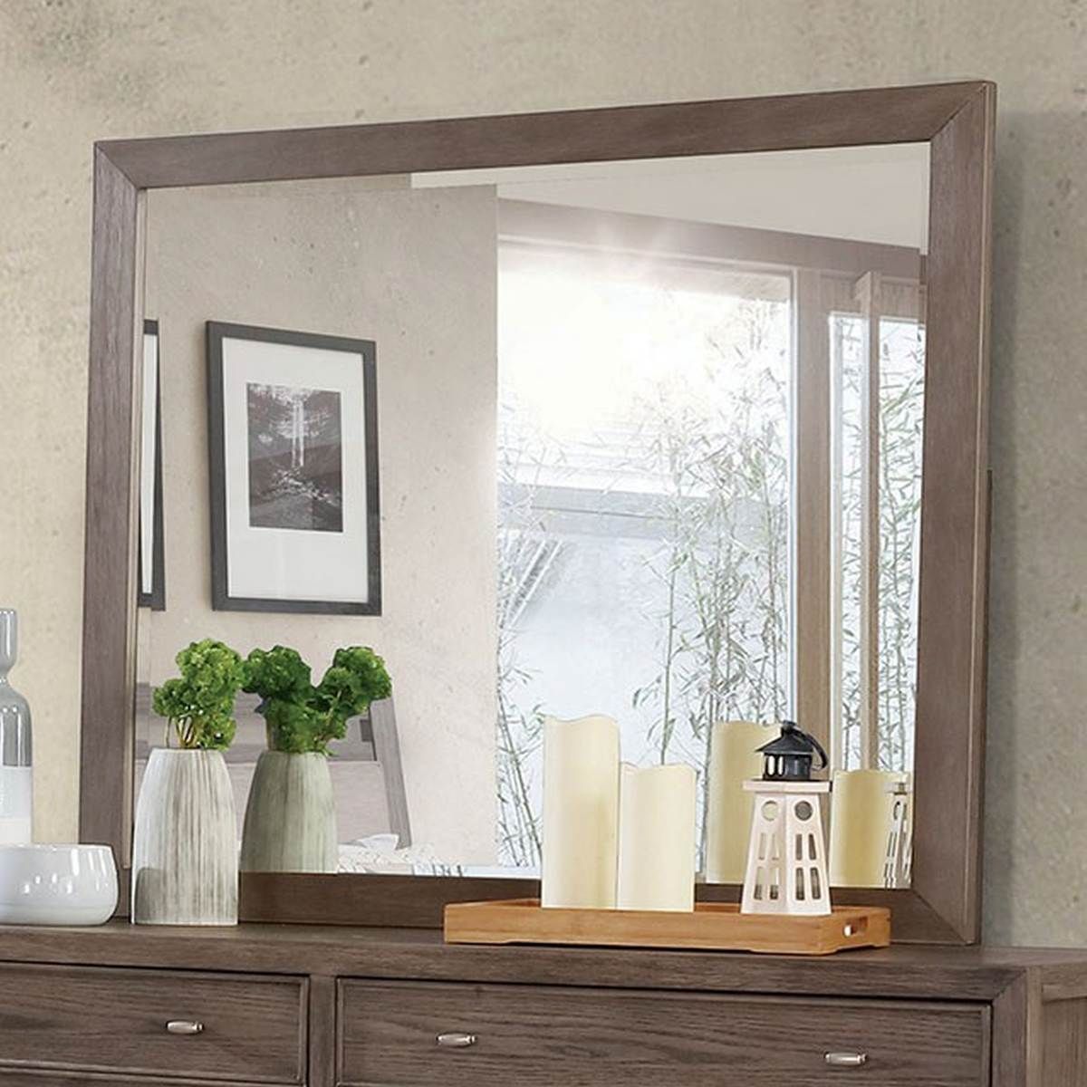 Furniture of America® Tawana Warm Gray Dresser Mirror