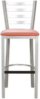 Linon Kara 2-Piece Rust/Silver Vinyl Barstool-4