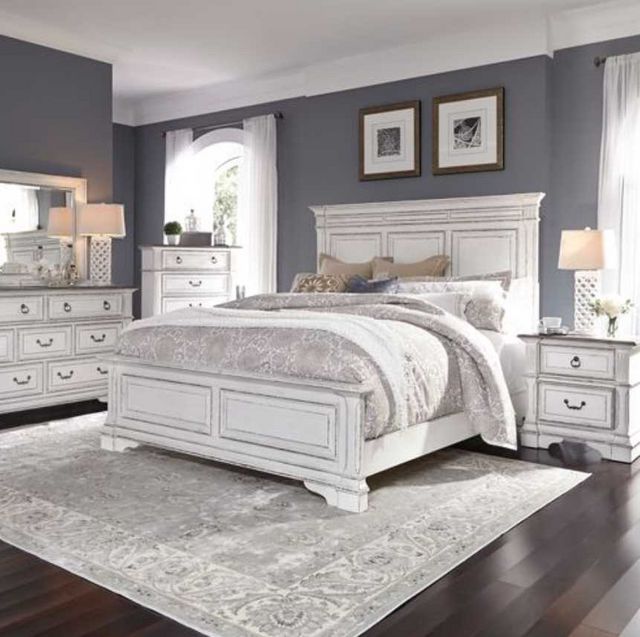Liberty Furniture Abbey Park 5-Piece Antique White Queen Bed Set-0