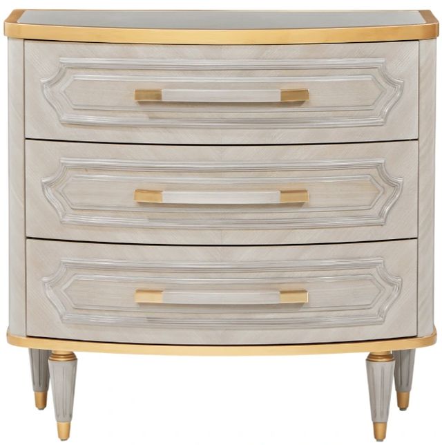 Michael Amini® St. Charles Dove Gray 3-Drawer Nightstand-1