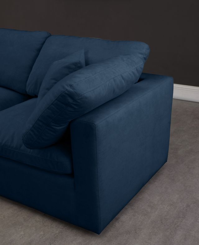 Meridian Furniture Plush Navy Velvet Standard Cloud Modular Sectional-3
