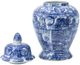 A & B Home Blue/White Ginger Jar-1