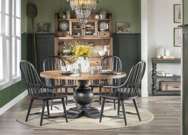 Legacy Classic Vintage Market Kettle Black Windsor Dining Arm Chair-2