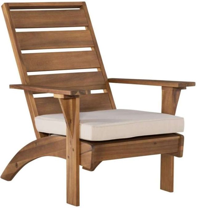 Linon Rockport Natural Fabric/Wooden Outdoor Chair-0