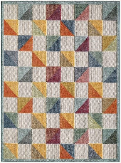 KAS Rugs Calla Ivory/Multi Scope 5'x7' Area Rug-0