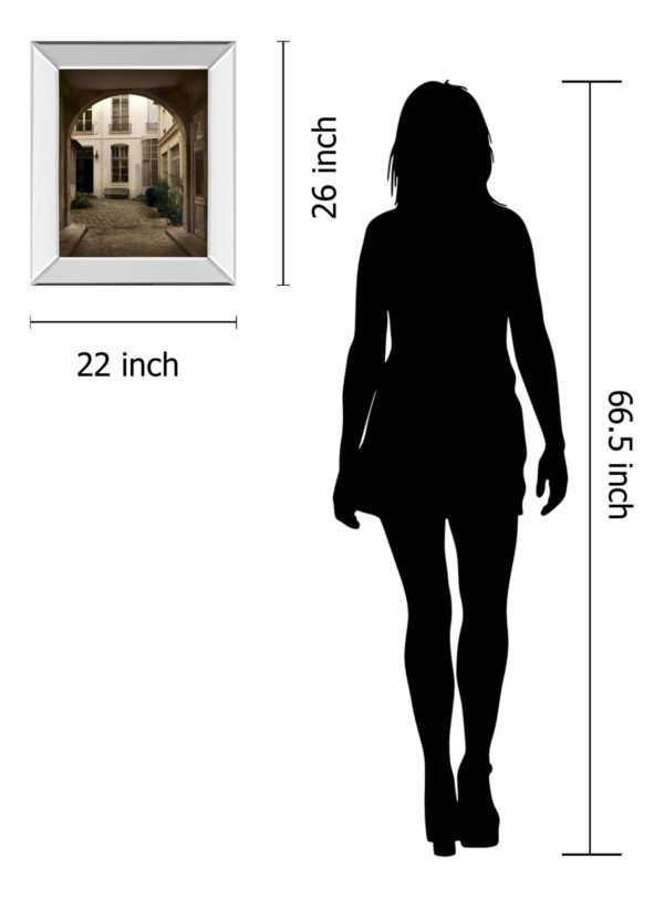 Classy Art Marais Courtyard by Milla White Mirrored Frame Wall Art-3