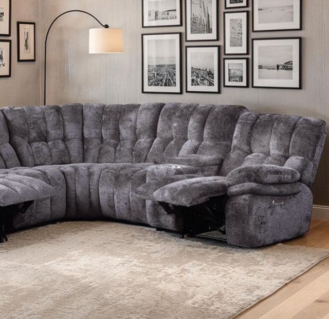 Furniture of America® Hieronymus Dark Gray Power Sectional-2