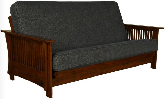 Kodiak Furniture Alexa Black Walnut/Taber Indigo Full Futon Frame with Mattress-0