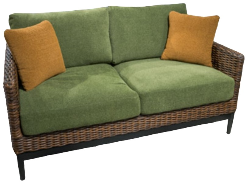 Horizon Hall Outdoor Loveseat with Cushion - Brown/Green