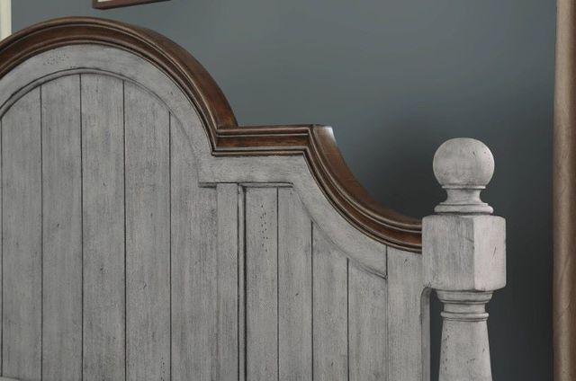 Flexsteel® Plymouth® Distressed Graywash King Panel Bed-3
