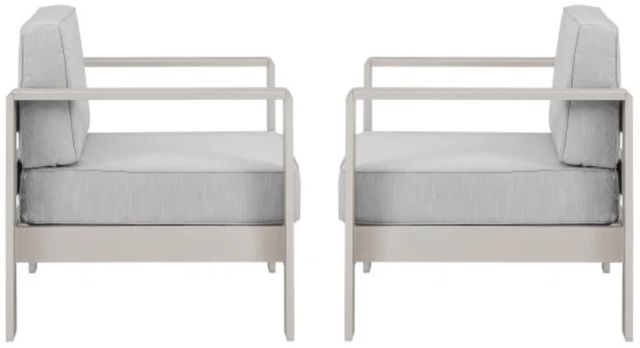 Linon Key Largo 2-Piece Gray Aluminum/Fabric Outdoor Chairs-3