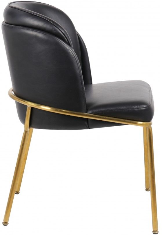 Meridian Furniture Jagger Black/Gold Vegan Leather Dining Side Chair-3