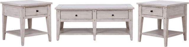 Liberty Furniture Lake House 3-Piece Weathered White Occasional Table Set-0