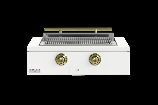 Caliber™ Rockwell 2-Burner Matte White Built-In Liquid Propane Grill with Gold Hardware-0