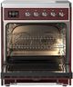 Ilve® Majestic III 30" Burgundy Pro Style Induction Range with Triple Glass Door and Chrome Trim-1