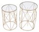 Zuo® Modern Hadrian 2-Piece Glass Top Side Tables with Gold Framework -2