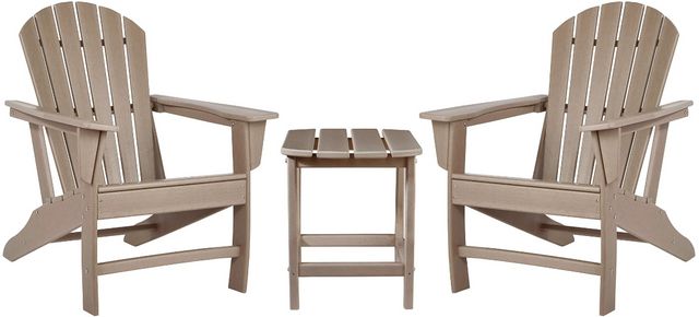 Signature Design by Ashley® Sundown 3-Piece Grayish Brown Outdoor Seating Chair Set