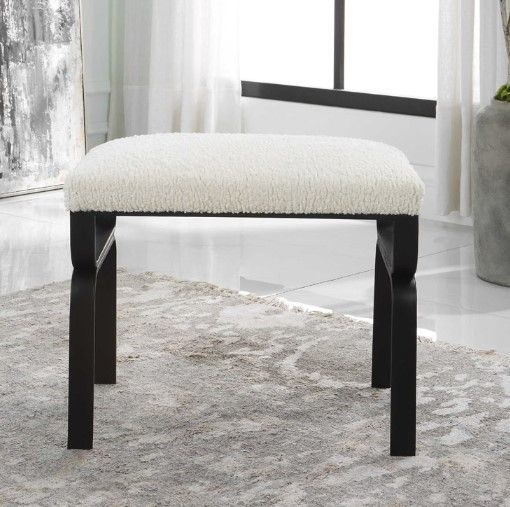 Uttermost® Diverge Black/White Small Bench-1