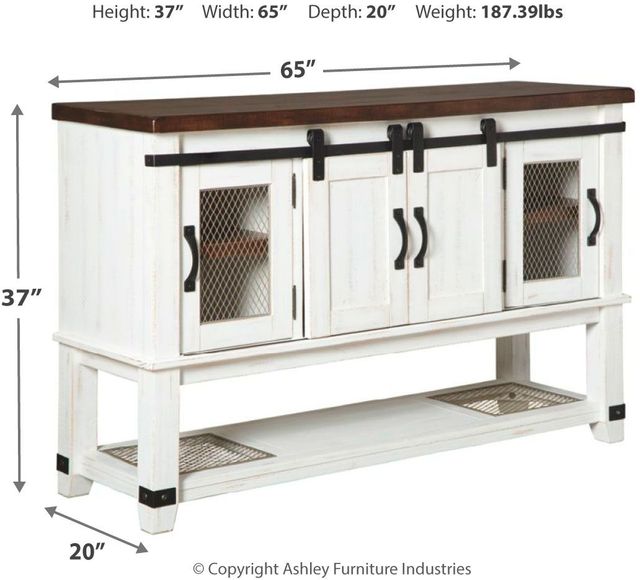 Signature Design by Ashley® Valebeck Brown/White Dining Room Server-2