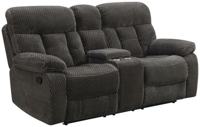 New Classic® Home Furnishings Bravo Charcoal Dual Manual Reclining Console Loveseat-0