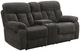 New Classic® Home Furnishings Bravo Charcoal Dual Manual Reclining Console Loveseat-0